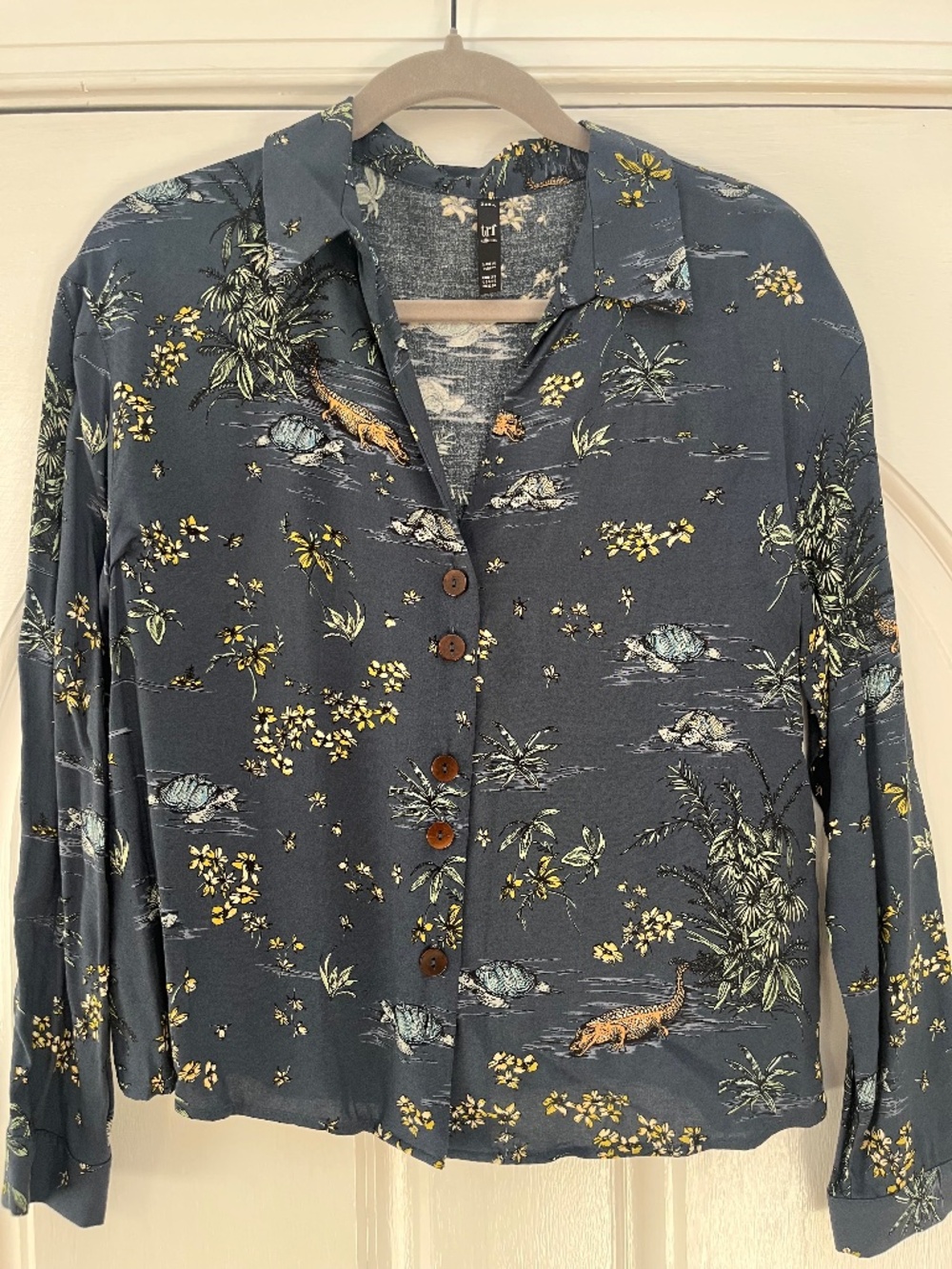 Zara Long Sleeve Top w/ - Super Cute Animal Print (S)